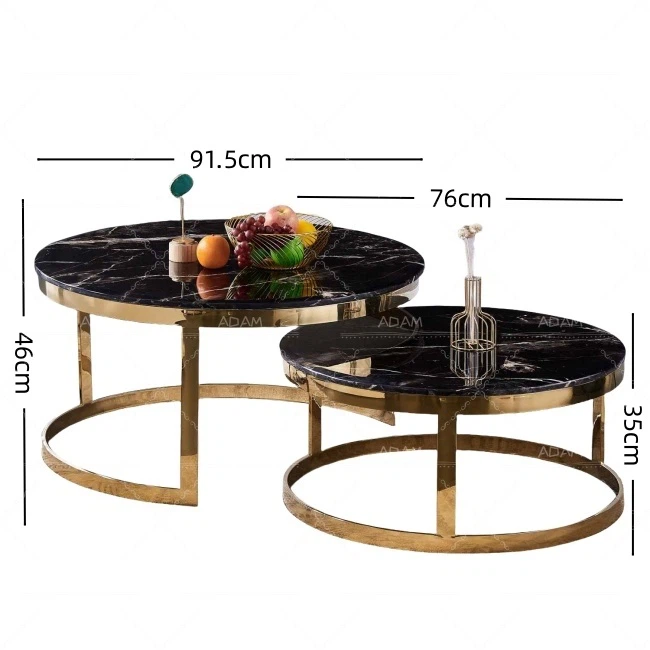 modern black marble coffee table-1