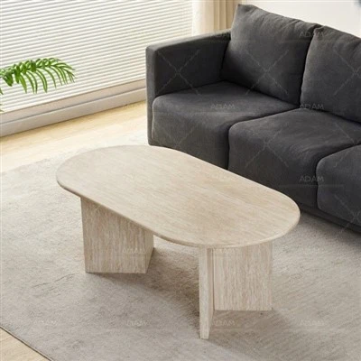 Table basse en marbre en travertin ovale