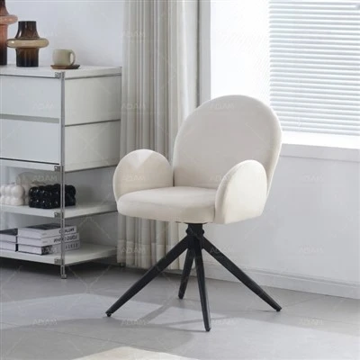 Chaise à manger de tissu pivotant